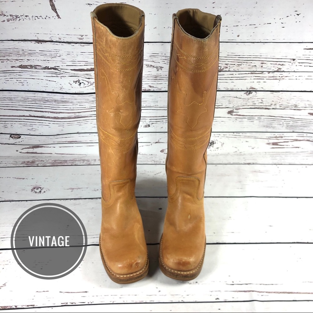 Vintage Boho 1970’s Frye Campus Boots Longhorn